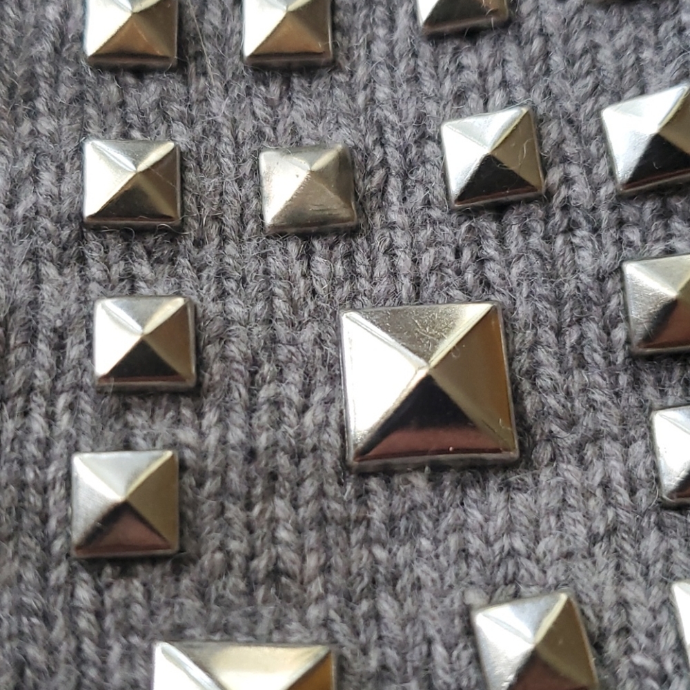 Michael Kors Gray Beanie with Silver Studs - Picture 2 of 4